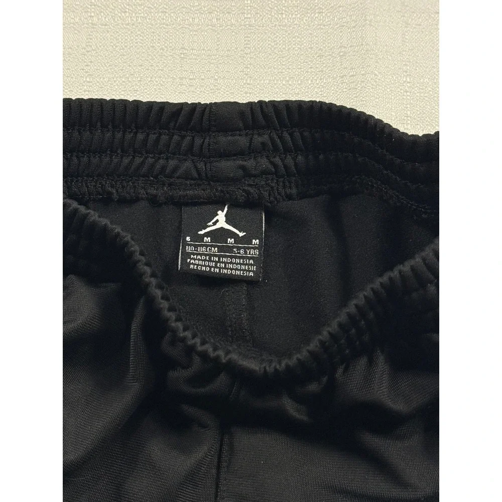 Jordan Boys Black‎ Track Pants Size 6 Medium Yellow Logo Athleisure Joggers Camo